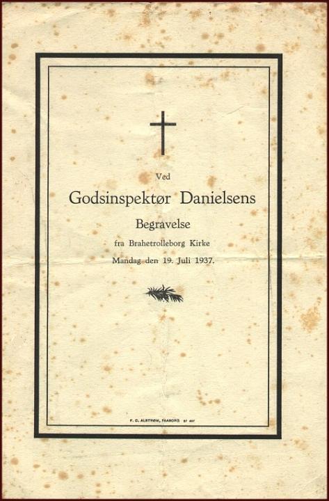 Danielsen-1937.jpg - Ved Godsinspektør Georg Danielsen (1895-1937) Begravelsr.fra Brahetrolleborg Kirke Mandag d. 19. Juli 1937. (Tryk Faaborg.)